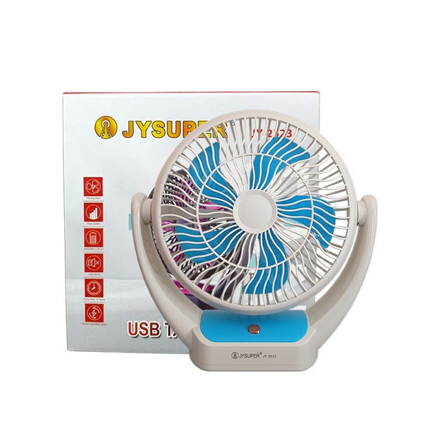 JY SUPER 2523 Ultra-Compact Lithium Mini Rechargeable USB Table Fan