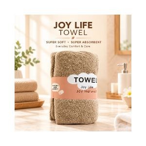 Joy Life Towel (Big Size) – Beige / Light Brown
