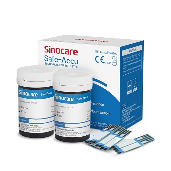 SinoCare Safe-Accu Blood Glucose Test Strips (50 Test strips)