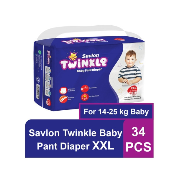 Savlon Twinkle Baby Pant Diaper 14-25 Kg XXL 34 pcs