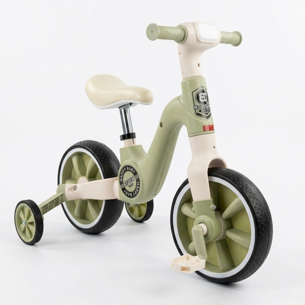 Kids Balance Bike with Training Wheel | Baby Tricycle (1–5 Years) Green
