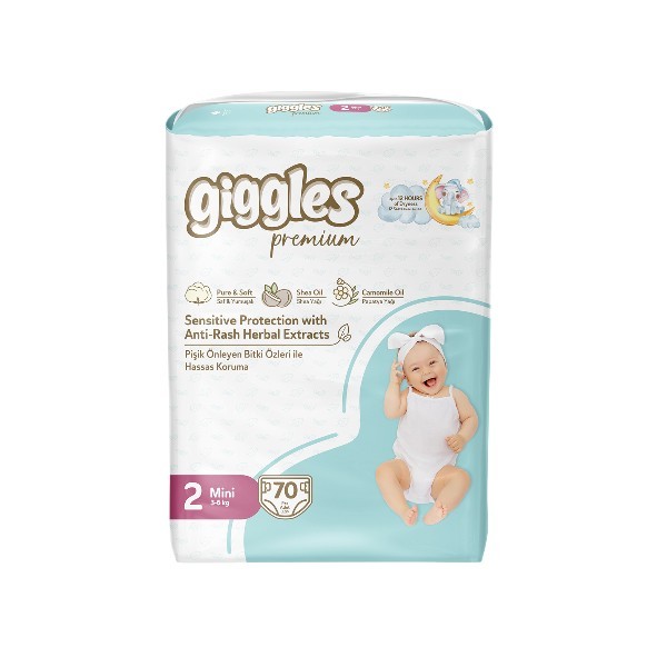 Giggles Premium Baby Diaper Mini 3-6 Kg 70 Pcs