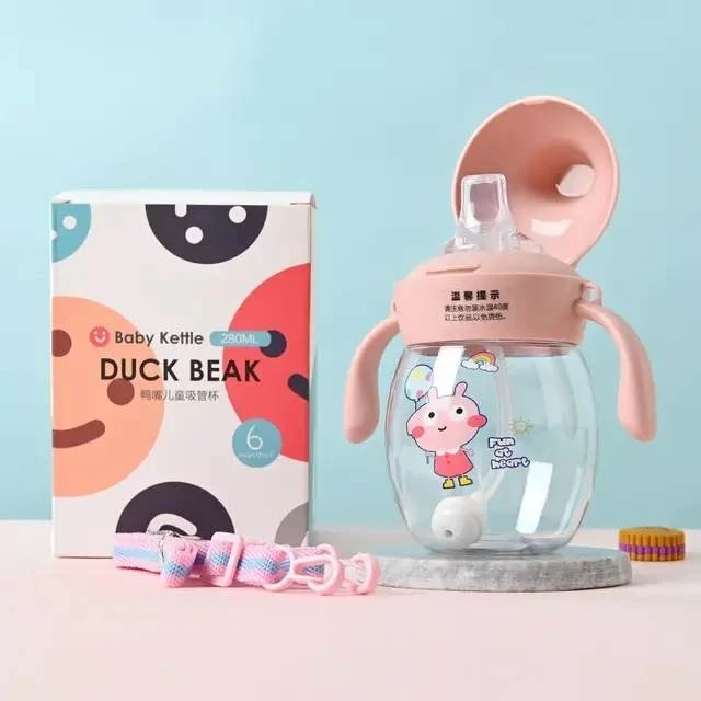 Baby Kettle Duck Beak Children’s Straw Mum Pot Water and Milk Cup 280ml (China)