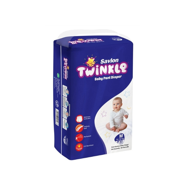Savlon Twinkle Baby Pant Diaper 6-12 Kg Medium 50 pcs