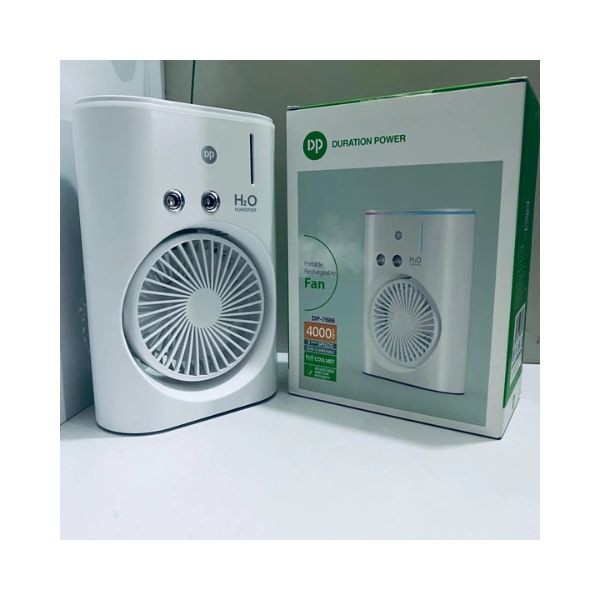 DP-7688 Rechargeable Fan and Humidifier - Stay Cool Anywhere! Portable, Powerful, Multi-functional