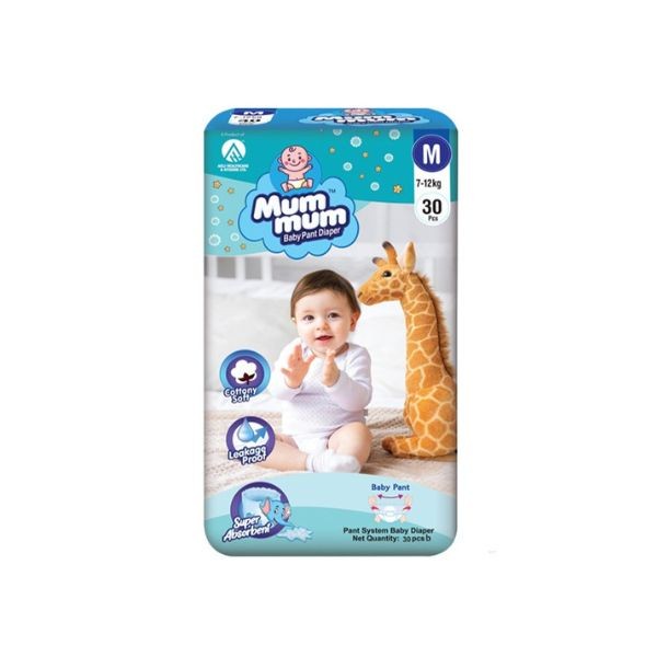 Mum Mum Baby Pants Diaper M 7-12 kg 30 Pcs