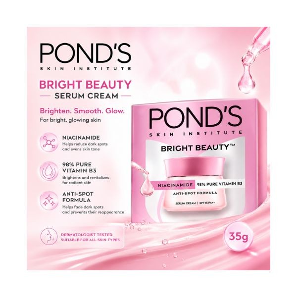 Pond’s Bright Beauty Serum Cream 35g with Niacinamide & Vitamin B3