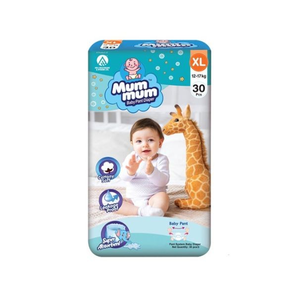 Mum Mum Baby Pants Diaper XL 12-17 kg 30 Pcs
