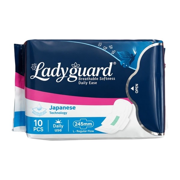 Ladyguard Breathable Softness Daily Ease Sanitary Napkin L 245mm – Regular Flow