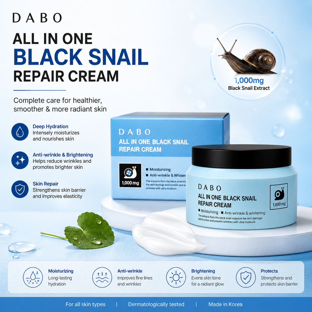 DABO All In One Black Snail Repair Cream 100gm