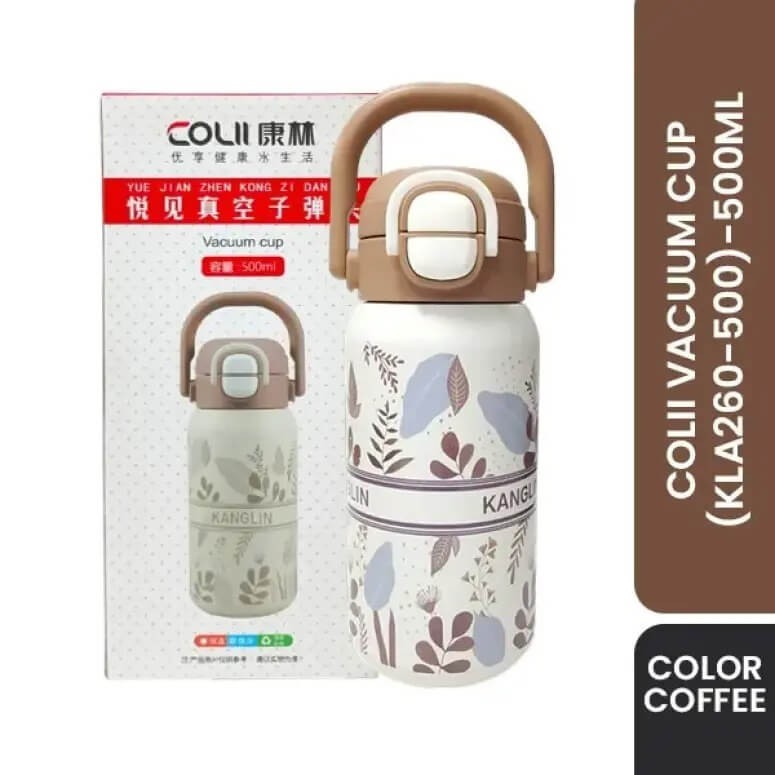 Colii 500ml Kanglin Floral Print Thermos Water Bottle