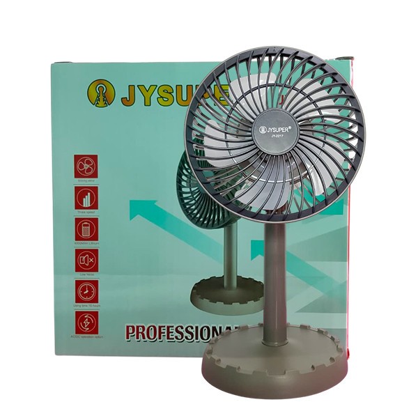 JYSUPER Rechargeable Multicolor Portable Mini Table Fan - JY-2218((Ash)