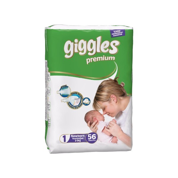 Giggles Premium New Born 2-5kg Belt 56pcs