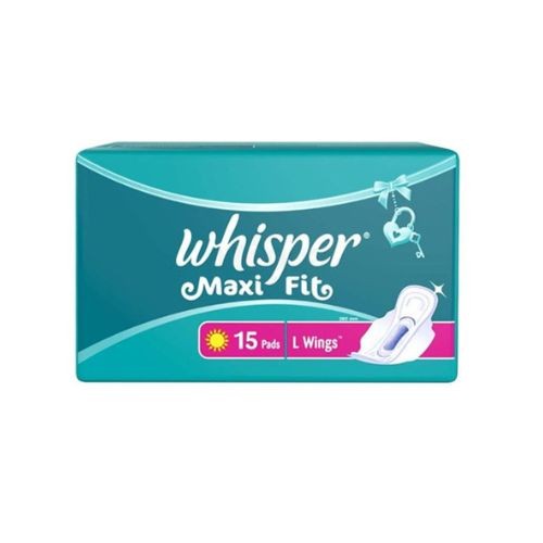 Whisper Maxi Fit Wings Sanitary Pads for Women XL, 15 Napkins