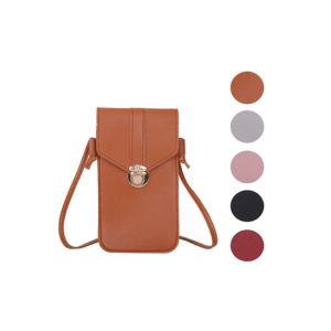 Women's PU Leather Phone Holder With Neck Strap Wallets Touch Screen Bags(Brown ) Code : 148
