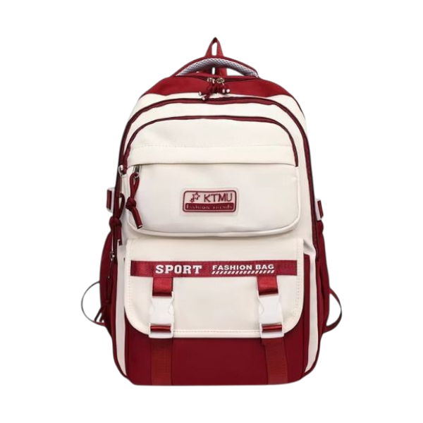 Academy Style School Bag Book Bag Lightweight College Student Backpack(Red) Code : 241