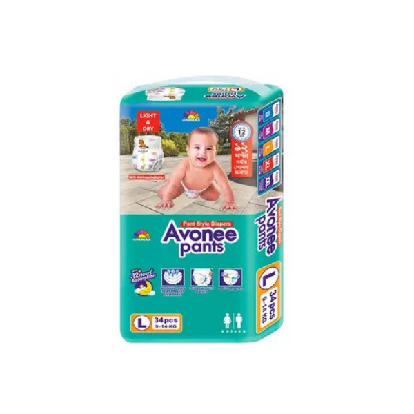 Avonee Pants  Diaper 9-14 kg L- 34 Pcs