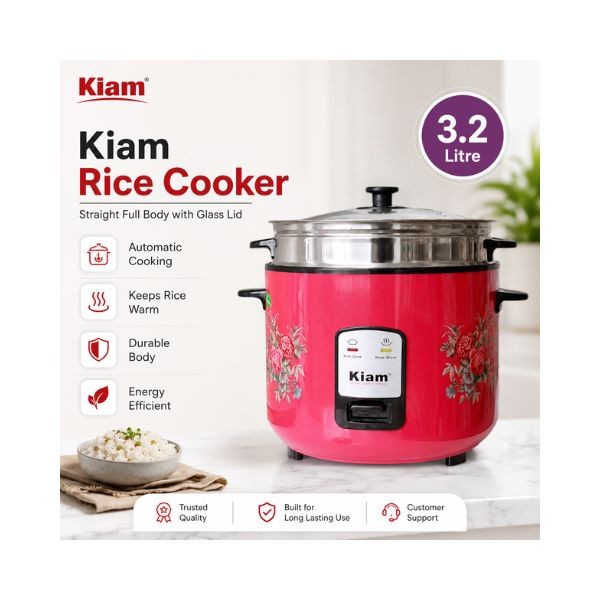 Kiam Rice Cooker Full Body Glass Lid 3.2L – SFB 5705